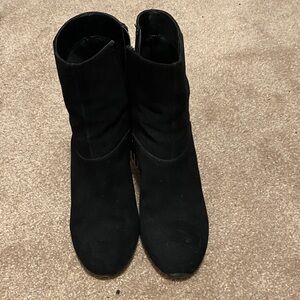 Sole Society Black Ankle Suede Booties